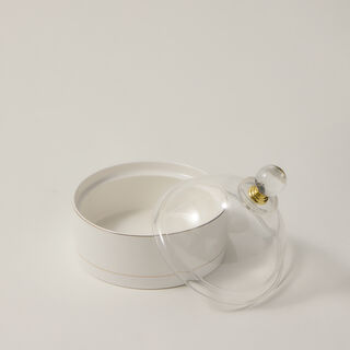 Dallaty white porcelain date bowl with lid 12.6*12.6*14 cm