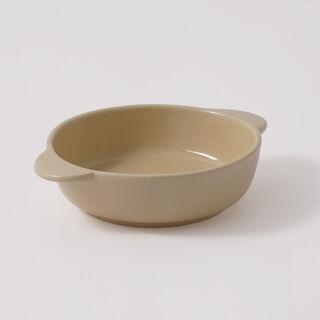 Alberto 6.8" ceramic roung baking pan 17.3*13.8*4cm, beige