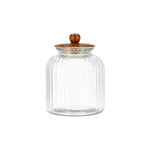Glass Storage Jar With Wooden Lid image number 0