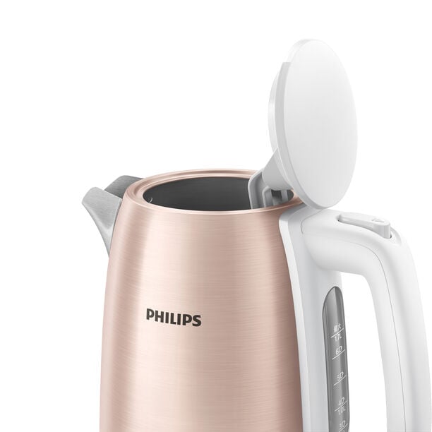 Philips Daily Metal Kettle, 2200W, 1.7L, Rosegold and White image number 4
