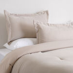 Cottage chevron 3pc comforter set queen 200*240cm microfiber beige image number 0
