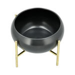 La Mesa 16Cm Salad Bowl Semi Matt Grey W/Gold  image number 2