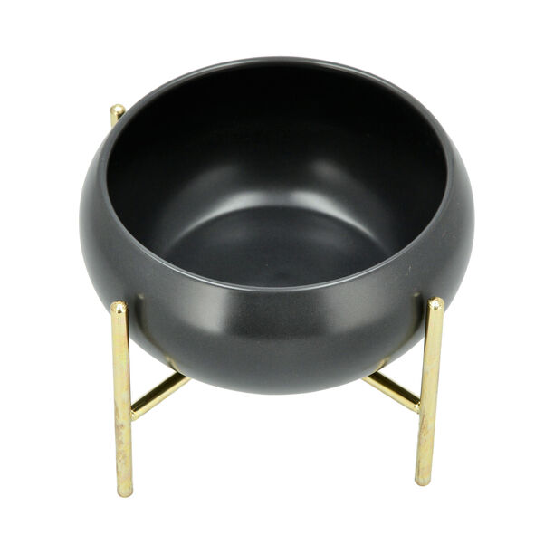La Mesa 16Cm Salad Bowl Semi Matt Grey W/Gold  image number 2