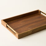 Dallaty rectangular wood tray with handel 50.8*35.6*5.1cm image number 1