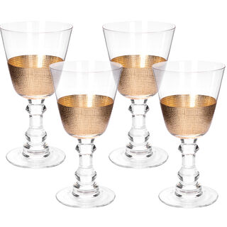 Stemglass 4 Pcs Set Gold Grid Cut