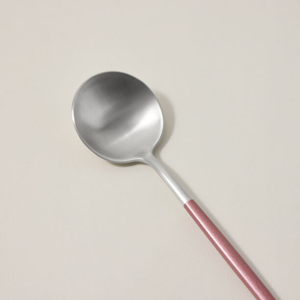 16 Pcs Modern Cutlery Set Silver And Pink Handle image number 3