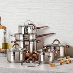 Alberto Stainless Steel Cookware Set 12 Pieces Copper Handle image number 0