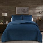 3 pieces Bedspread Dark Blue image number 3