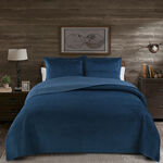 3 pieces Bedspread Darkk Blue image number 2