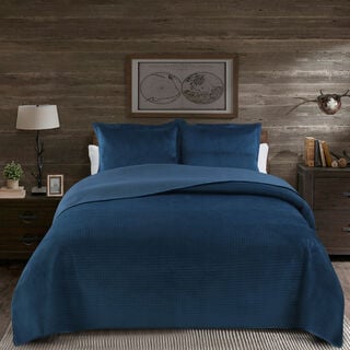 3 pieces Bedspread Darkk Blue