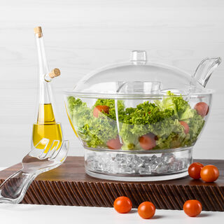 Acrylic Serving Bowl With Vented Ice Chamber
