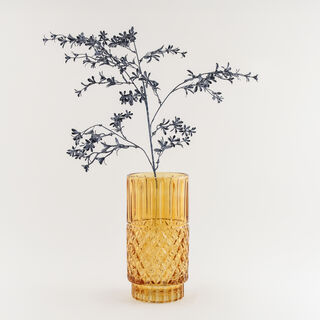 "Homez Dark Brown Diamond Pattern Glass Vase 14*14*27.6 cm
