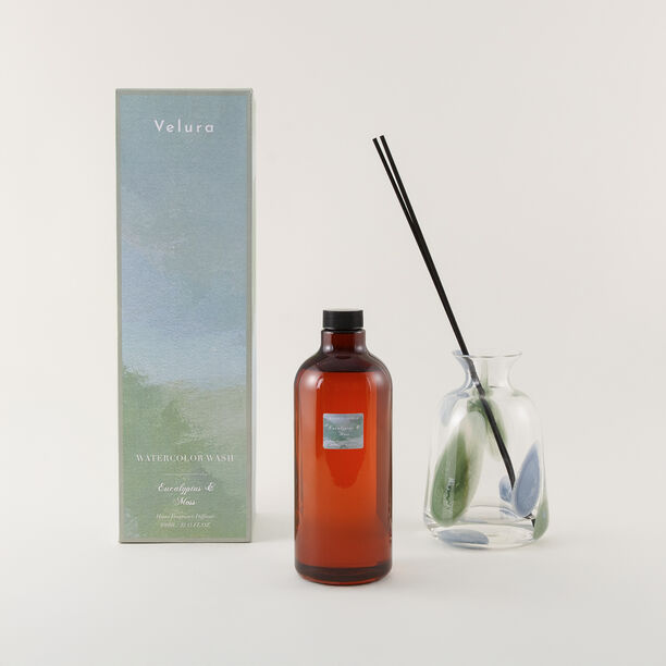 هومز موزع عطور زجاج مع أعواد، رائحة الأوكالبتوس والطحالب 950 مل image number 0