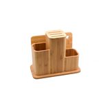 Alberto Bamboo Utensils And Knife Block Holder With Cutting Board  image number 0