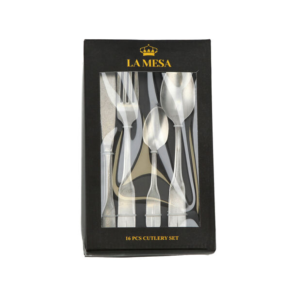 16 Pcs Cutlery Set Anceint Silver image number 2