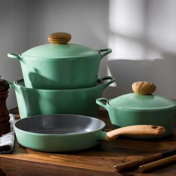Neoflam Retro 7 Pieces Ceramic Cookware Set Green  image number 3