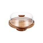 Billi wooden cake stand with acrylic lid 30.5*30.5*6 cm image number 1