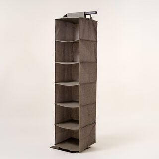 Homez wardrobe organizer 6 hanging shelves fabric 30*30*120cm grey