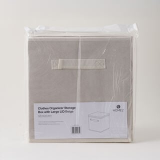 Homez Clothes Organizer Storage Box Polyester, Beige 34*34*25Cm