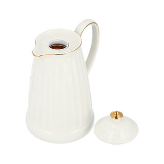 Vacuum Flask Porcelain Rim Gold