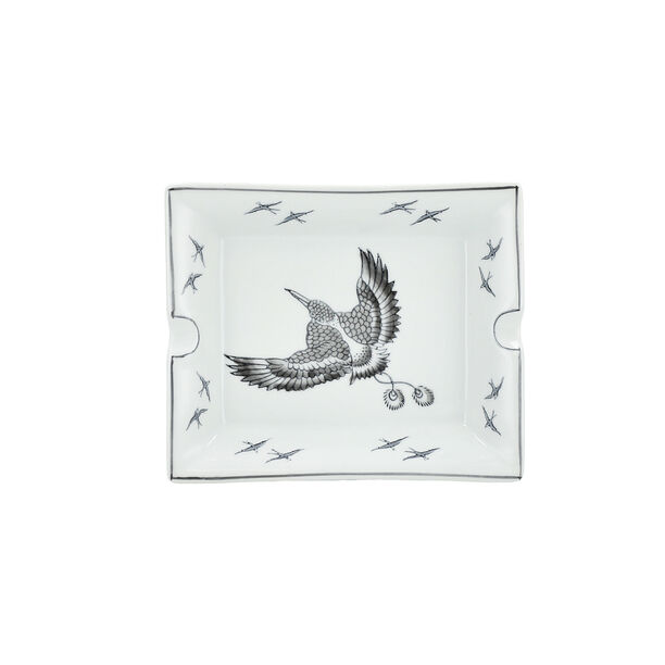 Ashtray White And Bird Patten 19.5 *16.5 * 4 cm image number 2