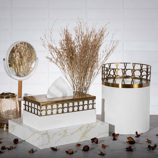 Metal & Wood Tissue Box Qamaryat
