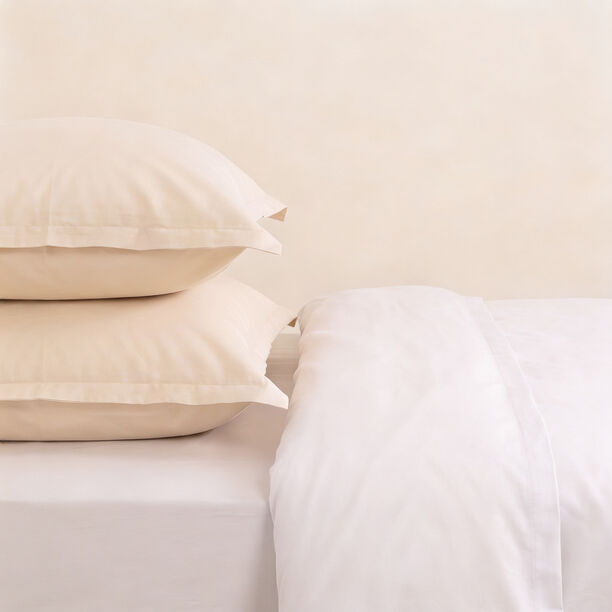 Boutique Blanche Pillow Cover Set 100% Cotton 200Tc Percale King Oatmeal 90*50 Cm image number 1