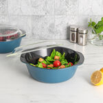 Alberto glass dark blue casserole with lid 2l image number 4