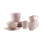16 Pcs Dinner Set Embossed Stoneware image number 1