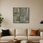 هومز لوحة جدارية قماش بإطار بتصميم أشكال مجردة 100*100سم image number 0