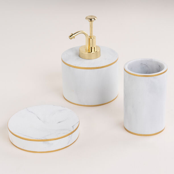 Homez marble and gold 3 pcs bath set image number 0