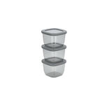 Grey food container plastic set with lids 9 pcs image number 5