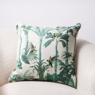 Boutique Blanche tree embroidered cushion 50*50cm, green