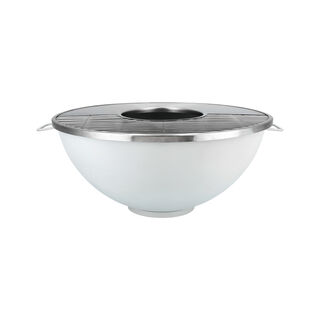 Wooden Texture Firepit Iron Bowl And Stainless Steel Lid