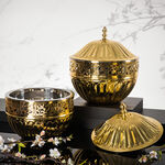 La Mesa Food Warmer Caligraphy Gold Colur 28x28x35 Cm,Small image number 0