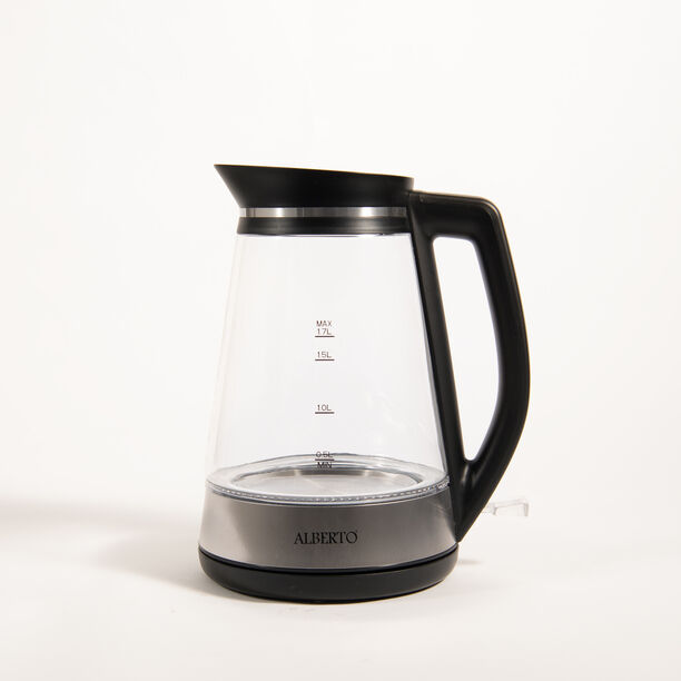 Alberto glass kettle ,360 degree rotation,1.7l,1850 2200w,steel design image number 0