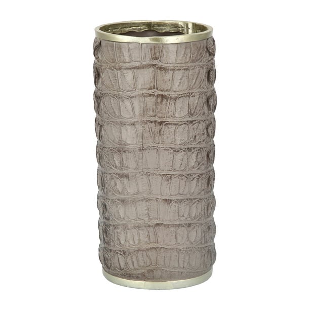 Faux Croc Skin Texture Vase Grey 14.5*14.5*30 Cm image number 2