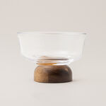 Dallaty glass date bowl with wooden base, 14*14*8cm image number 3