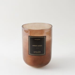 Homez glass jar scented candle amber sand, brown 15*20cm