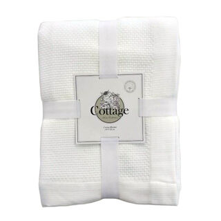 Cottage Cotton Blanket King 240X220 Cm Daily White