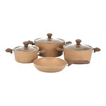 7 Pcs Granite Cookware Set Brown image number 1