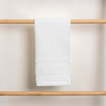 Ambra waffle jacquard/cotton face towel, whtie, 30*50 cm image number 2