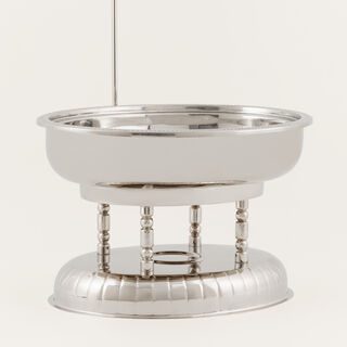 "لا ميسا طبق تقديم وتسخين ستانلس ستيل بيضاوي مع حامل 6 لتر، فضي