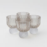 طقم أوعية حلوى لا ميسا زجاج لون عسلي 4 قطع image number 0