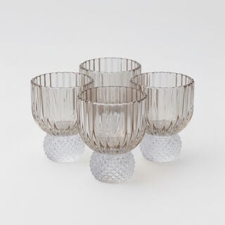 طقم أوعية حلوى لا ميسا زجاج لون عسلي 4 قطع