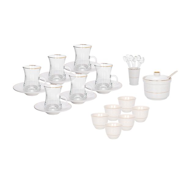 Zukhroof 28Pc Porcelain Tc Set Thumanya White Serve 6 image number 0