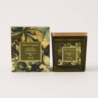 Homez Flowery Scented Candle Wax Eucalyptus And Moss 220 G
