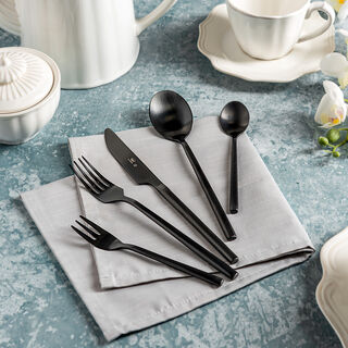La Mesa matt black stainless steel cutlery set 20 pc