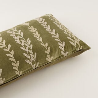 Homez Green Repeating Leaf Cushion Cover, 30*60Cm