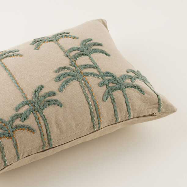Homez Green Palm Print Rectangular Cushion Cover, 30*45Cm image number 3